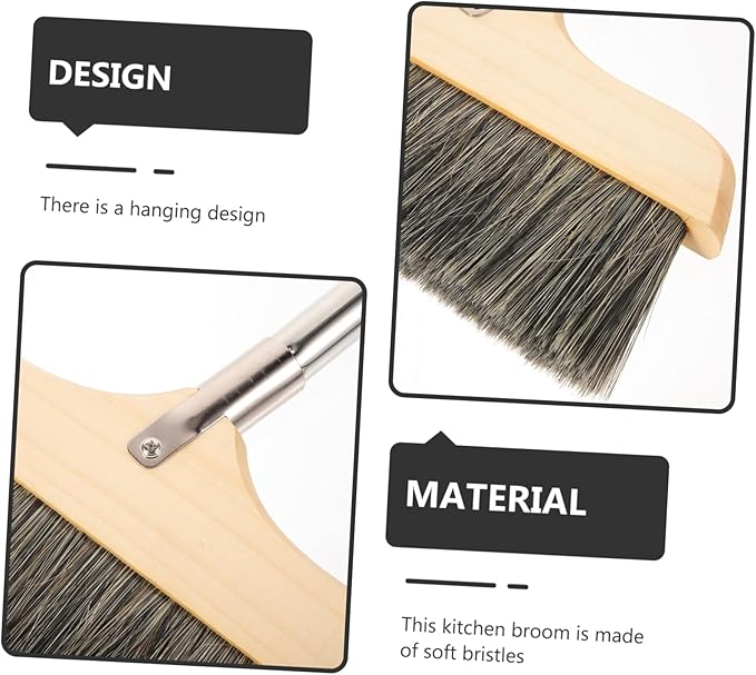 VICASKY Soft Bristle Broom with Long Handle Static Hardwood Floor Cleaning Brush for Home and Office Thick Bristles for Pet Hair and Dirt Removal Indoor Outdoor Sweeping Tool