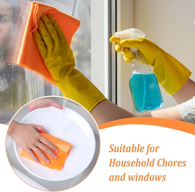 10 Pack Shammy Cloths, 27 X 20 Inch Extra Large Absorbent Cleaning Towels, Reusable Multi Purpose Chamois for Car Drying, Home, Kitchen, Bathroom and Pet, Machine Washable and Scratch Free, Orange