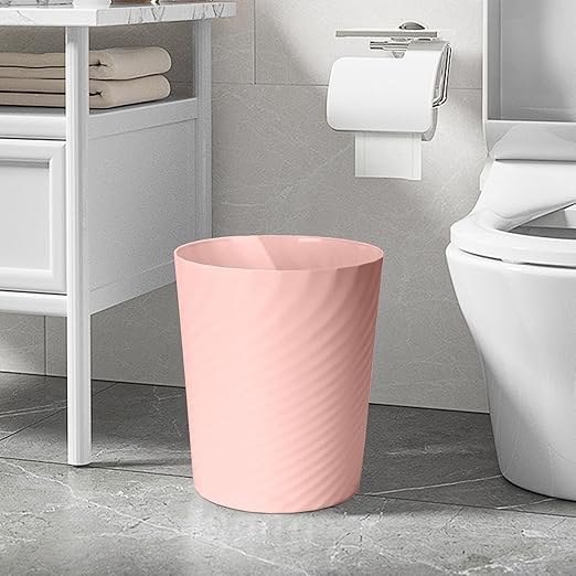 Small Trash Can - Plastic Waste basketbin for Office,Home,Bathroom,Kitchen - 1.8 Gallon - Pink