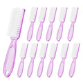 12 Pcs Handle Grip Cleaning Brushes, Hand Fingernail Nail Scrub Manicure Brush Pedicure Brush, Use for Toe and Nails Cleaning (Clear Purple)