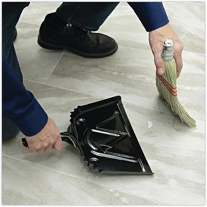 Boardwalk 04212 Metal Dust Pan 12" Wide 2" Handle Black 12/Carton