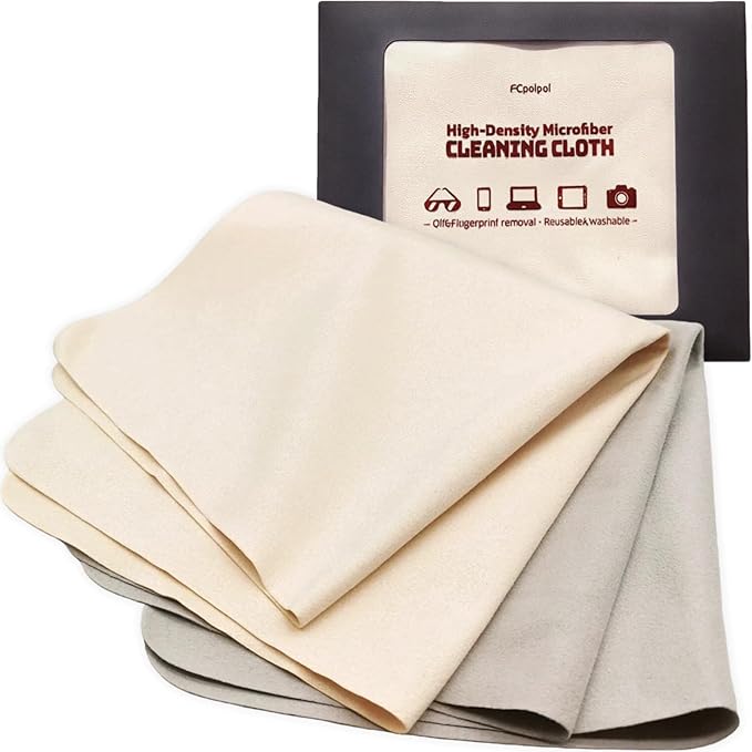 Glasses Cleaning Cloth, 30% Thicker 260g High-Density Microfiber Cleaning Cloth for Glasses, Lens and Screens, Ultra-Soft Suede Texture Lens Cleaning Cloth for Camera, VR, Tablets