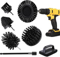 6 Piece BBQ Grill Cleaning Brush Ultra Stiff Drill Powered Cleaning Brushes Nylon Safe Bristle BBQ Grill Rust Remover Gift for Dad Grill Cleaner for Outdoor Grill (Black)