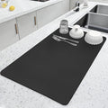 LOPNUR Kitchen Dish Drying Mat, 24"x16" Large Dish Drying Mats for Kitchen Counter, Super Absorbent Dish Drying Pad, Diatomite Coffee Mat Heat Resistant Mat with Anti-slip Rubber Backed, Black