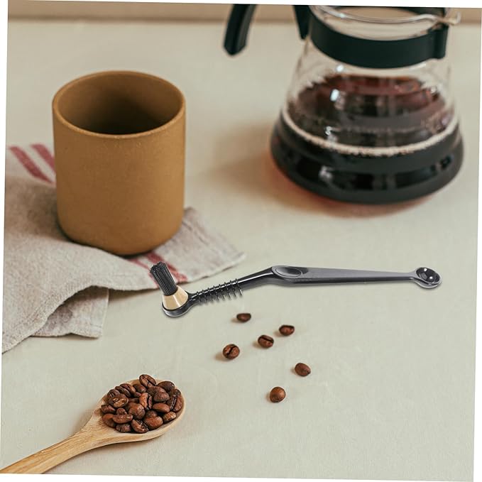 NUOBESTY 2 Pcs Coffee Machine Cleaning Brush Set Long Handle Espresso Maker Grinder Cleaning Tool Nylon Bristles for Effective Coffee Powder Removal Random Color