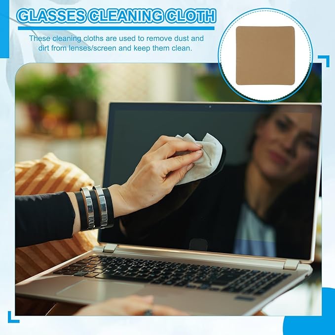 PATIKIL Glasses Cleaning Cloth 7.9" x 7.9", 6 Pcs Microfiber Eyeglasses Cleaner Cloths Soft Suede Wipe Screen for Camera Len Eyeglass Screens Phones Smart Devices, Brown