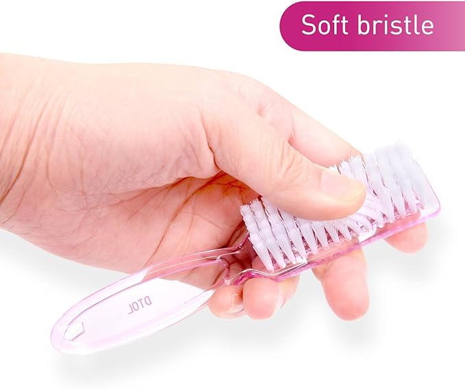 Yesker 10 Pcs Handle Nail Scrubber Cleaning Brushes for Fingernails and Toes, Multi-Purpose Cleaning Tools in 5 Colors