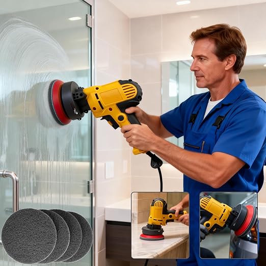 4 Inch Scrubber Scouring Pads Drill Scuffing Disc Hoop and Loop Surface Conditioning Disc (800 Grit-Grey)