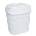 Bath Bliss Sailor Knot Swing Top Waste Bin | Dimensions: 11.22" x 8.27" x 12.6" | 9.5 Liter | Swing Top | Sailor Knot Design | Great for Bathroom | Office | Bathroom Accessories | White