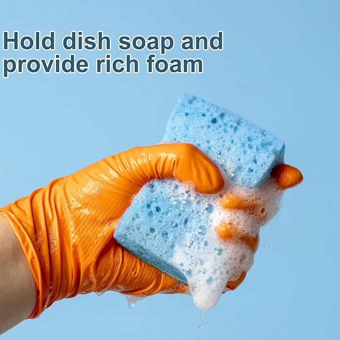 Dishwash Sponges, 10 Pack Non-Scratch Scrub Kitchen Sponges, Cleaning Sponges for Household Use