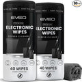 Electronic Wipes Screen Cleaner Streak-Free [2 Pack x40] Computer Screen Wipes, TV Screen Cleaner Wipes, Monitor Wipes for Smart TV, Laptop, iPhone, ipad and more - [Microfiber Cloth + 80 Wipes]