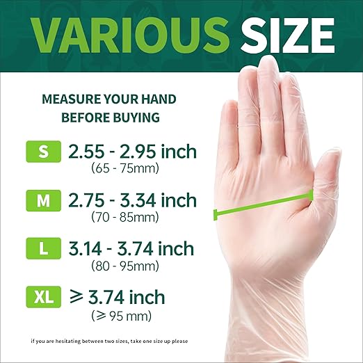 Vinyl Disposable Exam Gloves, Clear 4 Mil Powder-Free Latex-Free Medical Food-Safe Cooking Cleaning Glove, 1000 Pcs (Large)