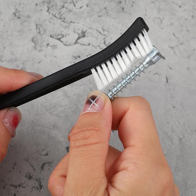 8PCS Small Cleaning Brush - Double Ended Nylon Brushes for Cleaning - Crevice Detail CleaningBrush for Small Spaces, Stiff Nylon Bristle Brush for Jewelry Bicycle Car Shower Head