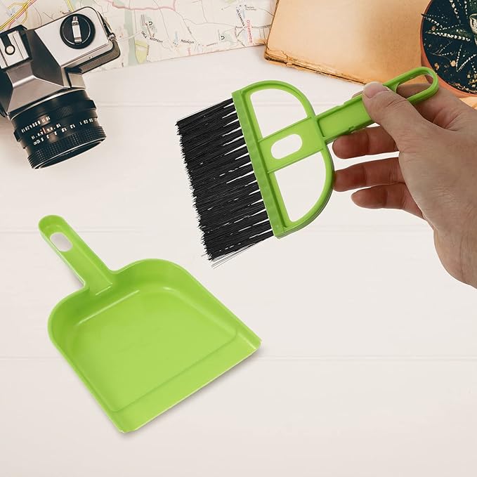 6 Sets Broom Dustpan Set Small Mini Handheld Dust pan with Cleaning Brush Combo Portable Compact Mini Whisk for Cleaning Desk Housekeeping Office Kitchen Pet Nest