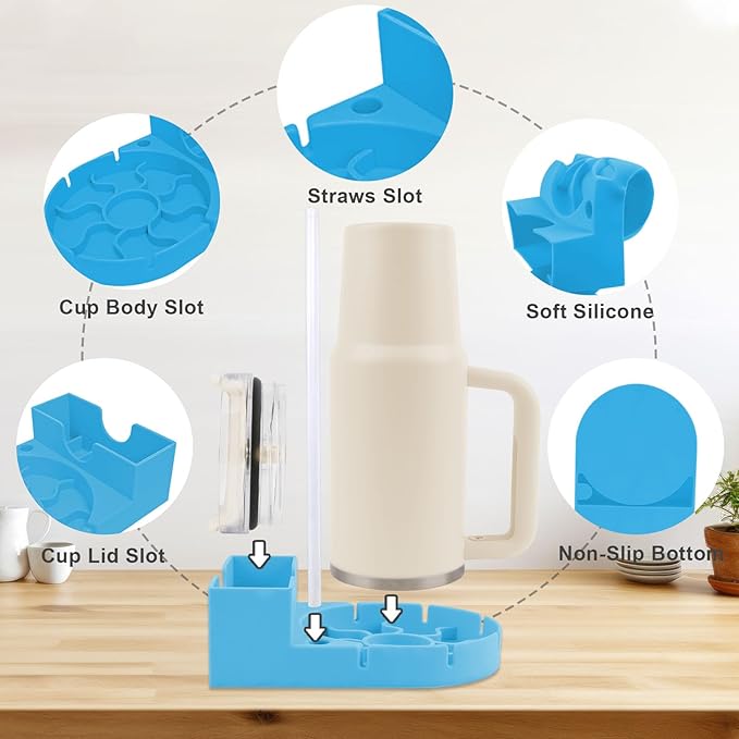 Water Bottle Drying Rack, Silicone Tumbler Drying Rack, Baby Bottle Dryer Holder, Cup Dryer for Stanley 20/30/40 oz, Mugs, Glasses