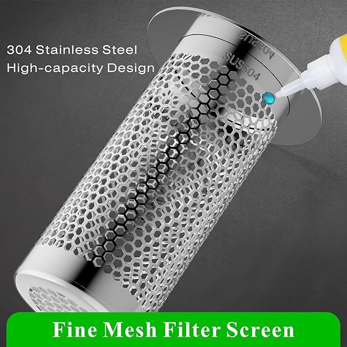 304 Stainless Steel Hair Catcher Bathroom Sink Drain Strainer Drain Filter (1 Piece, L-1)