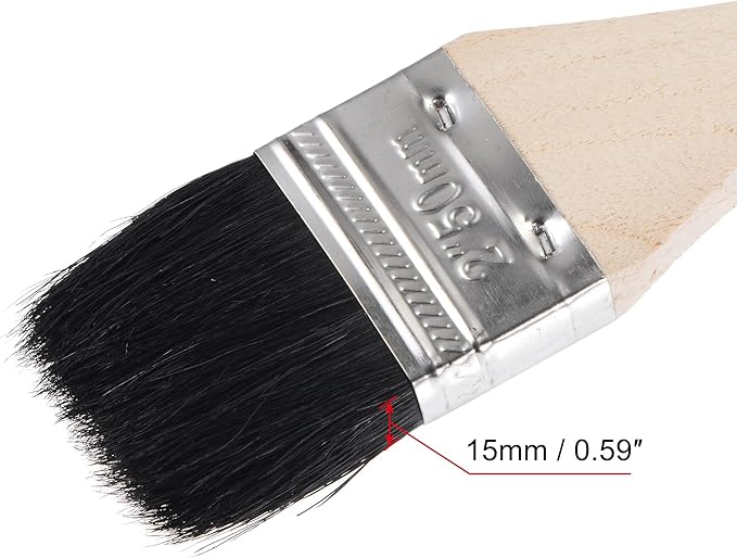 uxcell Bent Radiator Paint Brush 17" Length 2" Width Bristle with Long Wood Handle for Wall Treatment Black