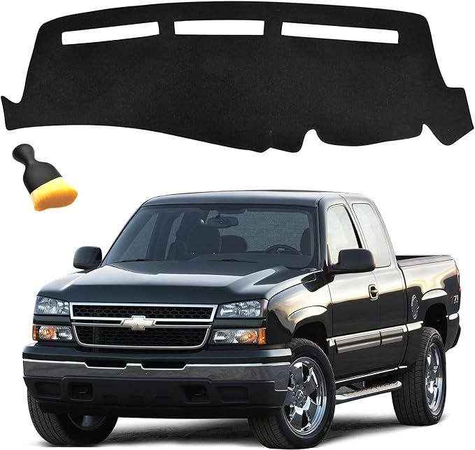GZSH Dash Cover Mat fit for GMC Sierra/Chevy Silverado 1500 2500 3500 HD 1999-2006 ，GMC Yukon/Yukon XL/Chevy Suburban/Tahoe Avalanche 2000-2006 with Dust Brush |Easy to Install| |Full Cover|