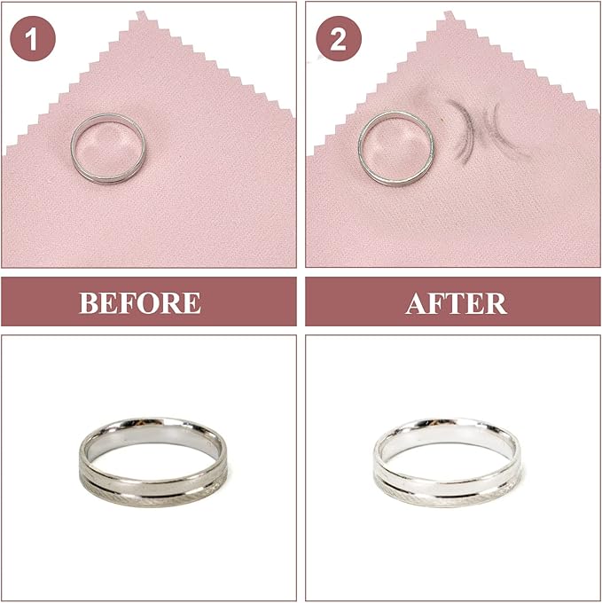250PCS Jewelry Cleaning Cloth, Professional Polishing Cloth Individually Wrapped, Pink Silver Polishing Cloth for Jewelry Sterling Silver Gold Platinum Watch Coins and More (3.15" x 3.15")
