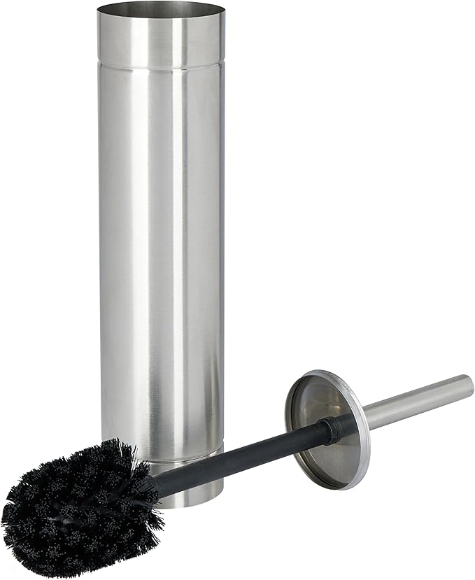 Bath Bliss Toilet Brush with Weighted Base | Slender Design | 360 Degree Brush | Bathroom Cleaning | Stainless Steel