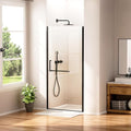 WinZo 35-36" W ×72" H Frameless Pivot Shower Door, Pivot Swing Shower Glass Doors with 1/4"(6mm) SGCC Clear Tempered Glass,Explosion-Proof Film, Reversible Installation, Matte Black