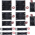 12PCS 18650 Battery Holder Bundle with Wire 18650 Battery Holder Case 3.7V, 1/2/3/4 x 3.7V Series DIY Battery Storage Boxes, 1/2/3/4 Slots Black Plastic Batteries Case for 18650 Battery