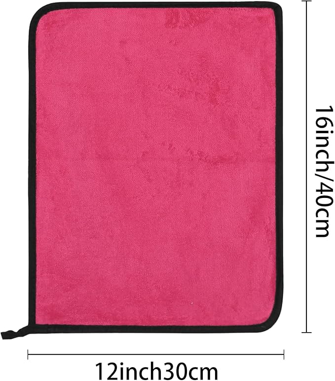 uxcell Car Cleaning Cloths, 8 Pack Soft Premium Microfiber Towels with Hang Loop for Household Cleaning, Reusable Car Cleaning Wipes Lint Free Streak Free Cloths 12" x 16" Pink