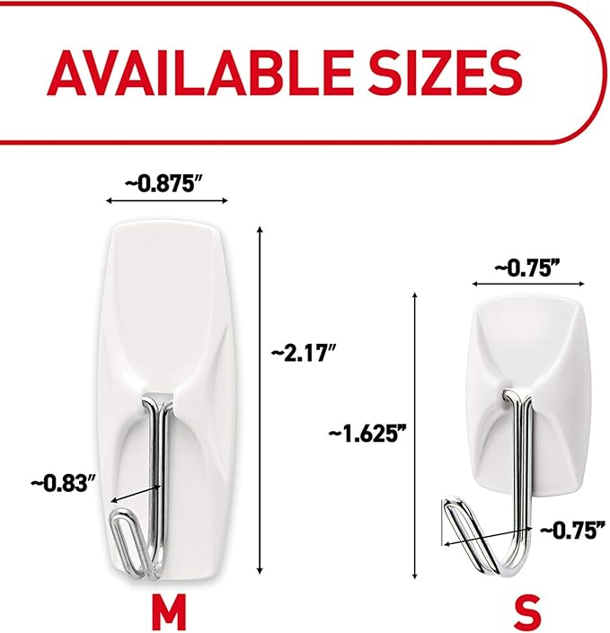 Command Small Wire Toggle Hooks, 4 Hooks and 5 Strips, Damage-Free Hanging Wall Hook with Adhesive, No Tools Required, Great for Home, Kitchen, and Office Organization, Holds up to 0.5 lb