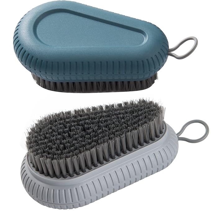 2 Pcs Nail Brush for Cleaning Fingernails, heavy Duty Finger Nail Scrub Brush Hand Scrub Brush with Hanging Rope, Narrow Bristles Fingernail Brush for Cleaning and Scrubbing Fingernails and Toes