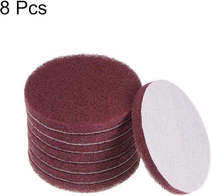 HARFINGTON 8pcs Drill Power Brush 4 Inch Tile Scrubber Scouring Pads 800 Grit for Bathroom Kitchen Household Cleaning