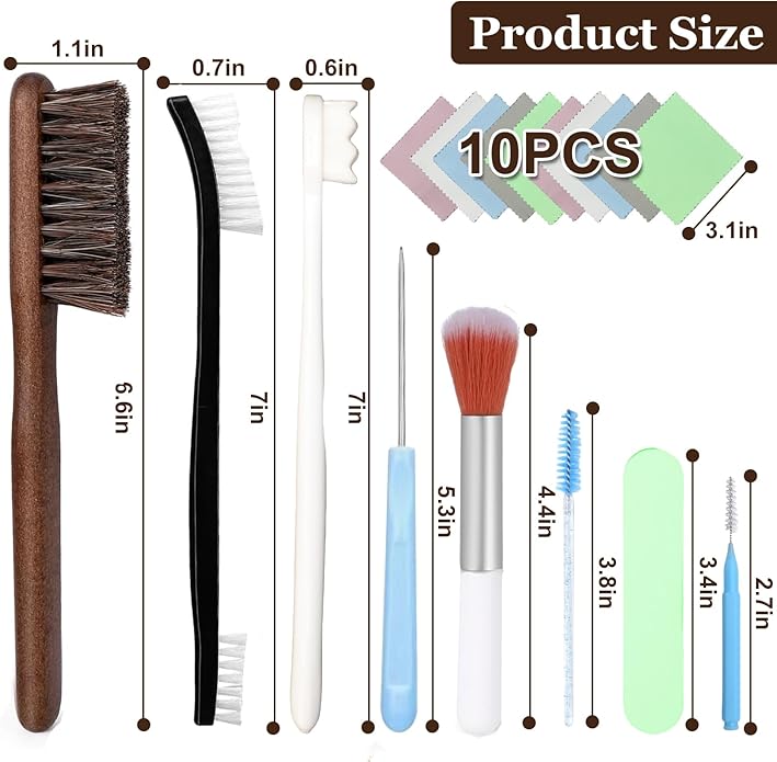 Jewelry Cleaning Kit,20 Pcs Professional Silver Cleaning Kit with Polishing Cloth Needles Brush for All Jewelry Diamond Ring Earring