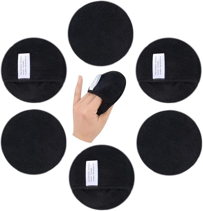 SUNLAND Reusable Makeup Remover Pads for Face,Eyes,Lips Microfiber Face Cleansing Gloves Washable Makeup Remover Cloth with Laundry Bag Rounds Pads