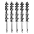 HARFINGTON 5Pcs Bore Brush Stainless Steel 13mm Dia Cleaning Twisted Wire Brush Tube Pipe Cleaner with Handle 1/4 Inch Hex Shank for Tubes, Ports, Bearings