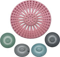 Silicone Drain Hair Catcher 5-Pack – Flexible TPR Drain Strainer & Cover for Bathroom Shower, Bathtub & Kitchen Sink – Reusable Non-Slip Hair Trap, Anti-Clog Drain Protector, Multi-Color