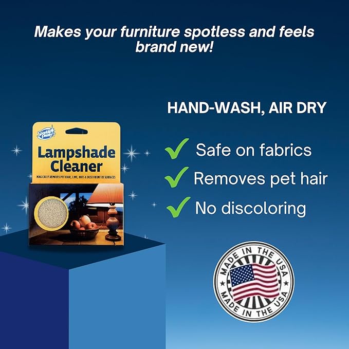 Sparkle Plenty Lampshade Cleaner - Dry Magic Dust Sponge for Lamp Shade - Dry Dusting Sponge Scrub for Fabric & Window Blinds - Effortless Duster Upholstery Cleaner for Furniture & Surfaces (3 Pack)