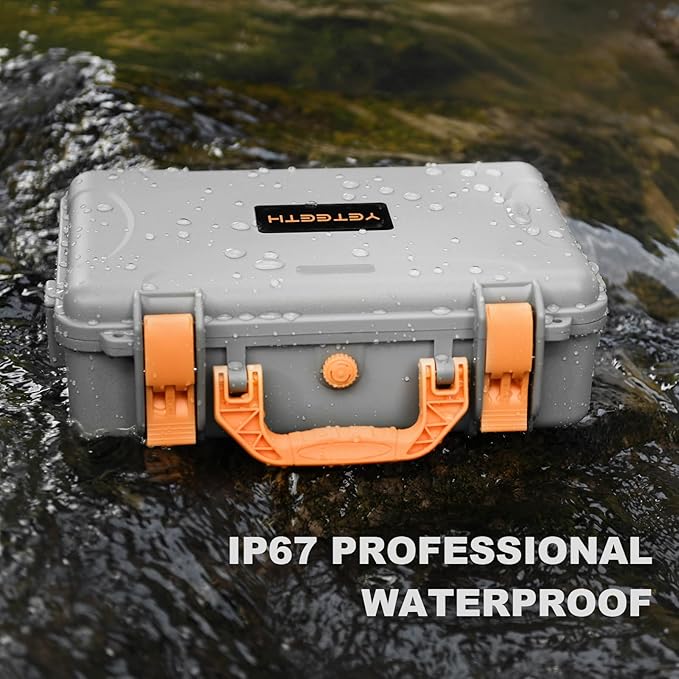 Hard Case for DJI Mini 4 Pro: IP67 Waterproof Carrying Cases for Mini 4/3 Pro/3 Drone Fly More Combo RC 2/RC Smart Controller | Storage Box for Propellers Accessories (Case Only) (Gray)