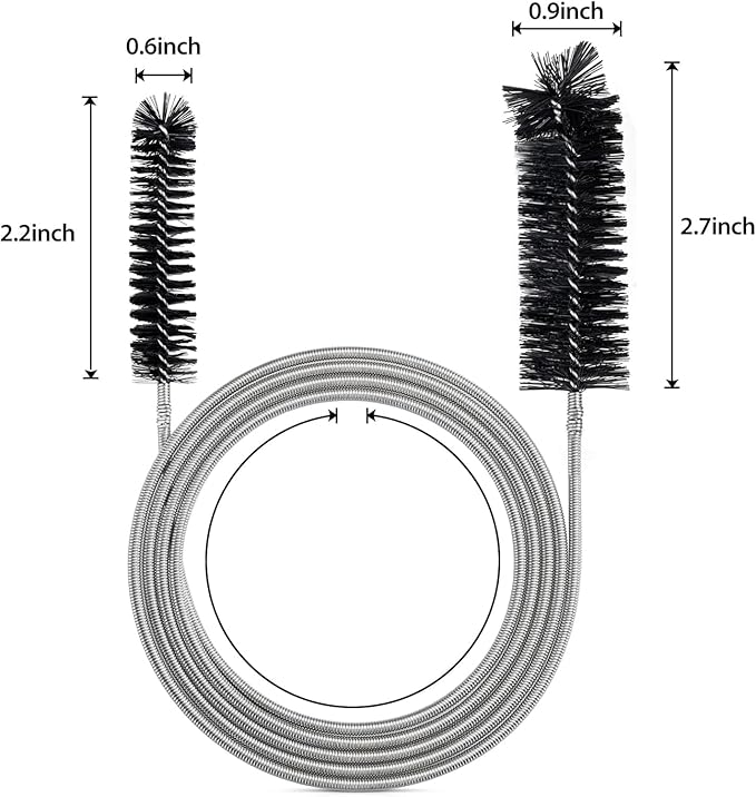 Drain Brush Pipe Cleaning Brush Slim Drain Hole Cleaning Tool Hose Flexible Feeding Tube Cleaning Brush Black Color