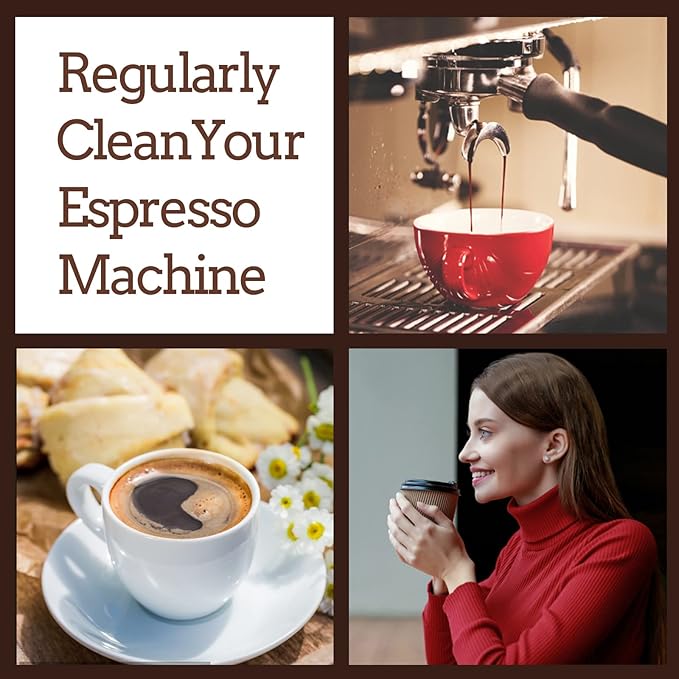Coffee Machine Cleaning Brush Kit - 2 Coffee Cleaning Brushes With Spoons and 2 Removable Brush Heads for Espresso Machine and Coffee Grinder