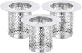 uxcell 2 Pack Shower Drain Strainer, 2" x 2.5" Stainless Steel Floor Drain Strainer Deep Sink Hair Catcher for Kitchen Bathroom Balcony Floor Drain, Fit Hole Size from 1.57" to 2.56"