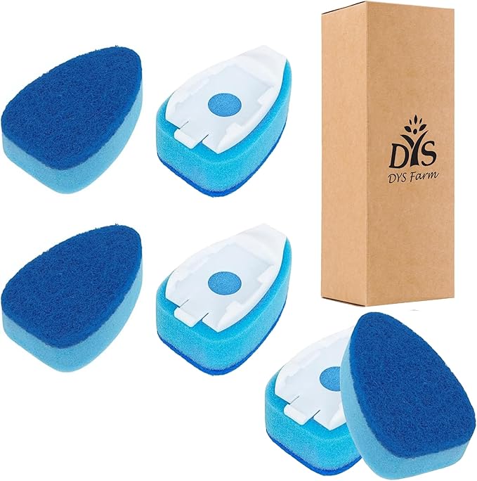 Dish Wand Sponge Refills, 6 Sponges Replacement Heads DishWand Non Scratch, Soap Control Handle Dispenser Scrubber Heavy Duty with Dishwashing Scrub Dispensing Brush Pads Cleaning Supplies （Blue）