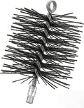 6" Round Poly Chimney Cleaning Brush,1/4 INCH NPSM Fitting,Masonry Flue Compatible 、Stainless Steel Insulated Chimneys, or Metal Stove Pipes