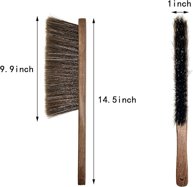 Wooden Hand Broom Brush Whisk Soft Bristle Cleaning Brush for Indoor & Outdoor Use Car Porch Debris Halloween Dust Dirt Driveways Sidewalks