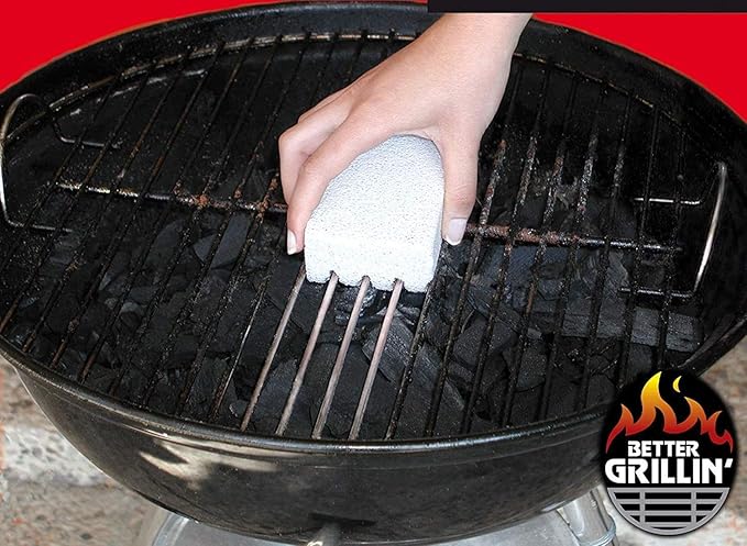 Better Grillin Scrubbin Stone Grill Cleaner-Scouring Brick/Barbecue Grill Brush/Barbecue Cleaner for BBQ, Griddle, 4pk