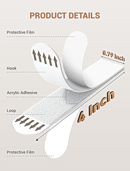 Heavy Duty Large Picture Hanging Strips, 30-Pairs (60 Packs) Adhesive Picture Hangers, No Damage Wall Hanger Without Nail, Poster Hanger Strips, Picture Hanging Hooks for Wall Decoration
