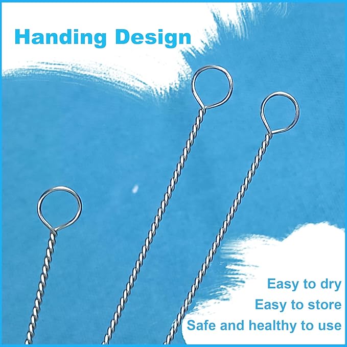 Straw Brush Long 10 Inch, Straw Cleaner Brush of Bristles Diameter 10 mm, Straw Cleaning Brush with Stainless Steel Nylon Bristles for Cleaning Stanley, Straws,Sippy Cup, Tumbler, Test Tube (4 PCS)