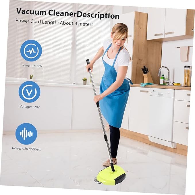 Multi Function Household Cleaning Sweeper Broom with Dustpan and Trash Bin Rotating Floor Mop in Random for Efficient Home Cleaning