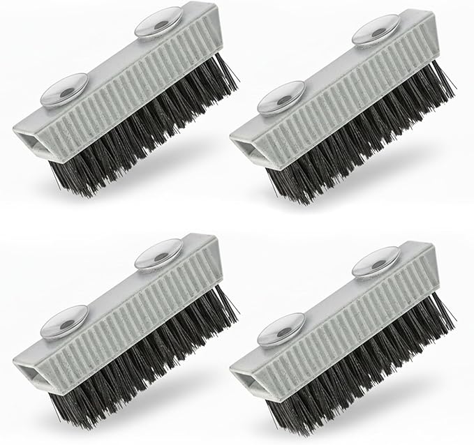 Grip Clean Nail Brush for Cleaning Fingernails – Heavy Duty Nail Brush with Extra Stiff Bristles - Fingernail Brush & Nail Scrubber Brush with Suction Cup Backing for Men & Women - 4 Pack