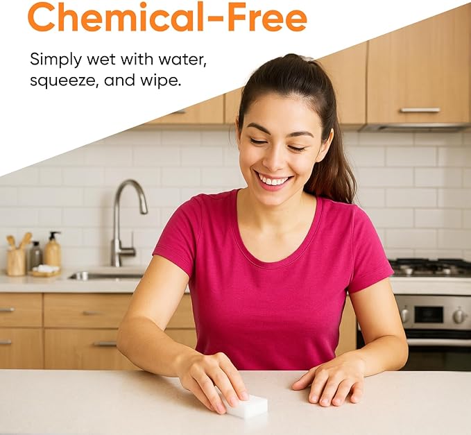 Superio Miracle Eraser Sponges - 12 Count - Effective Cleaning for Kitchen, Bathroom, Walls & More