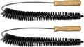 Bristle and Flexible Brush 27 Inch for Clothes Dryer Lint Vent Trap Cleaning, Refrigerator Coil, Drain Pipes and Radiators Cleaning (Wood Handle - 2 Pack)