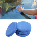Ziciner 4 Pack Microfiber Applicator Pads, Car Wax Foam Buffing and Cleaning Pads, Tire Shine Applicator, Ultra Soft Wash Sponge, 5 Inch Diameter Round